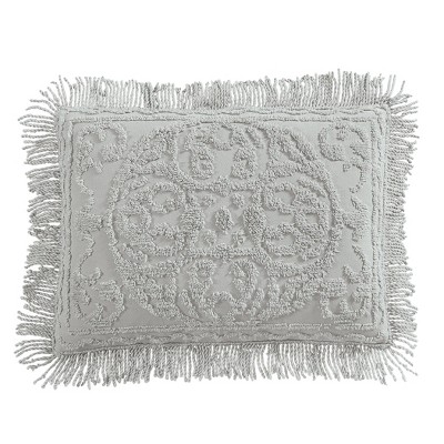 Collections Etc Luxurious Medallion Chenille Fringe Border Pillow Sham