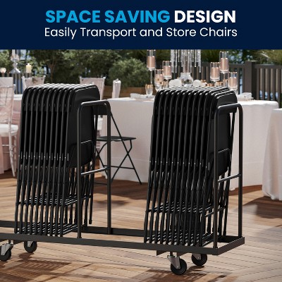 Hercules Series Black Steel Frame Folding Chair Set of 2