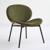 Mid-Century Modern Shell Chair Single Side Chair Tripod,Orange fabric Lounge Chair in Walnut Finish Comfortable Backrest - 2 of 4