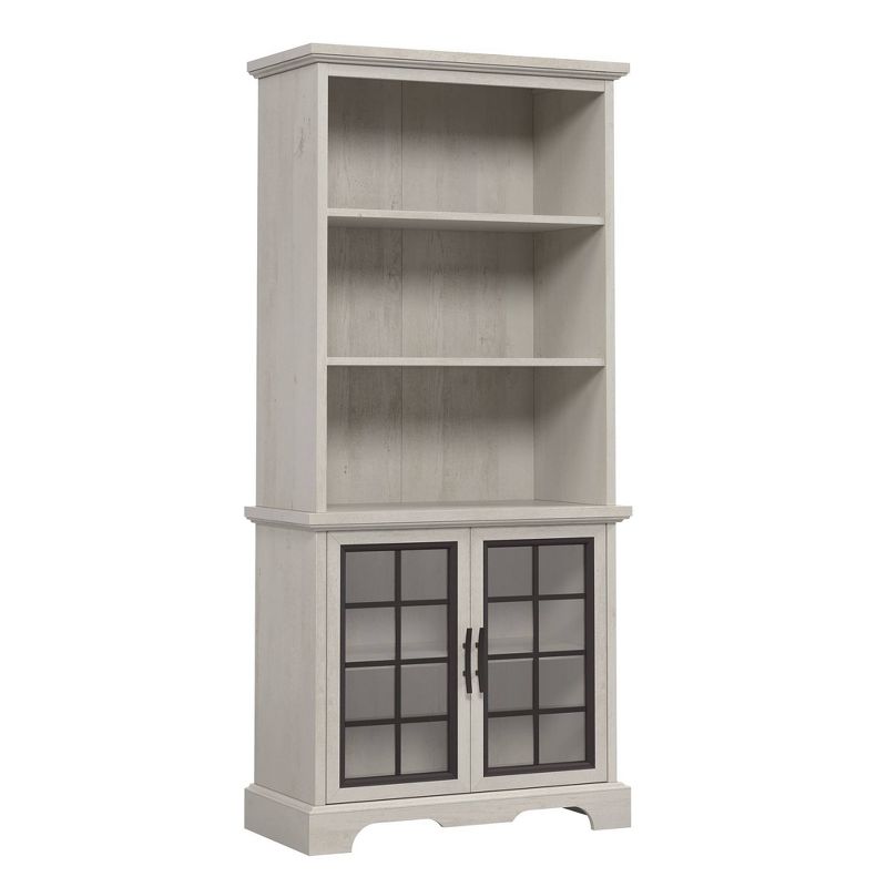 72&#34; Carolina Grove 5 Shelf Library Bookcase with Doors Winter Oak - Sauder: Adjustable, Contemporary Design, Glass Doors, 1 of 7