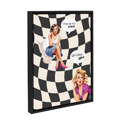 Kate & Laurel All Things Decor 18"x24" Go Girl Black Framed Canvas by Honey Island Studio Black