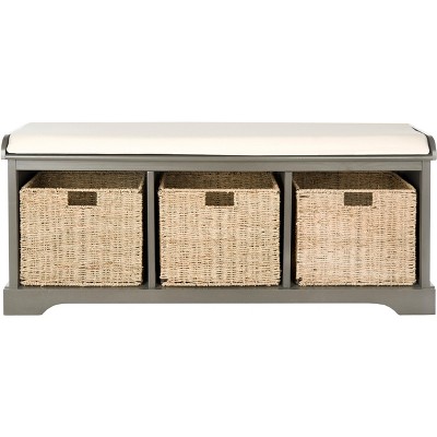 Lonan Wicker Storage Bench  - Safavieh