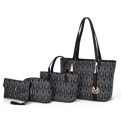 MKF Collection Marimar  M Signature Vegan Leather Women’s Tote – 4 Pcs set Handbag by Mia K