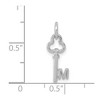 Black Bow Jewelry 14k White Gold, Hannah Collection, Mini Initial M Shamrock Key Charm - 4 of 4
