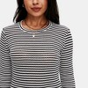 Knit & Lounge Women’s Striped Long Sleeve Knit Top Scoop Neck Side Slit Hem Fitted Everyday Pullover - 2 of 4
