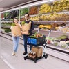 Foldable Shopping Carts for Groceries, 2-Tier Collapsible Grocery Carts with Wheels and Removable Storage Crate, Aluminum Frame Folding Trolley - 2 of 4
