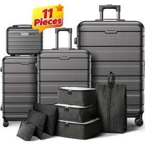 Famistar Luggage Sets 4 Piece Luggage Airline Approved, Lightweight Hardshell ABS Suitcases with Wheels, 7 Packing Cubes - 1 of 4