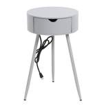 Round Side Table with USB and Outlet - Decor Therapy