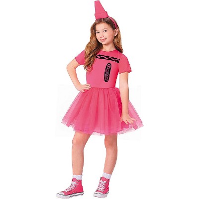 Crayola Girl's Pink Crayon Box Halloween Costume Dress