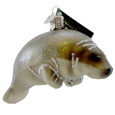 Old World Christmas 2.5" Manatee Ornament Sea Ocean Mammal Fish  -  Tree Ornaments