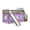 Max & Lily Twin Low Bunk Bed with Stairs and Slide with Curtains - 2 of 3