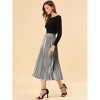 INSPIRE CHIC Women's Party Elastic Waist Metallic Shiny Accordion Pleated Midi Skirt - 4 of 4