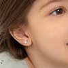 Girl's Classic Round Solitaire Screw Back Sterling Silver Earrings - In Season Jewelry - 3 of 4