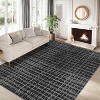 Washable Modern Striped Area Rug with Non-Slip Backing, Stain Resistant, Low Pile Soft Touch Carpet, Folding Floor Cover for Bedroom and Apartment. - 2 of 4