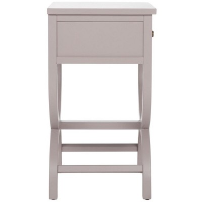 Dalat Vintage White Poplar Wood Night Table with Zinc Knob