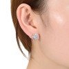 Guili Elegant Blossom Flower Earrings in White Gold Plating, A Delicate & Feminine Floral-Inspired Jewelry Piece for Graceful Everyday Wear - 2 of 3