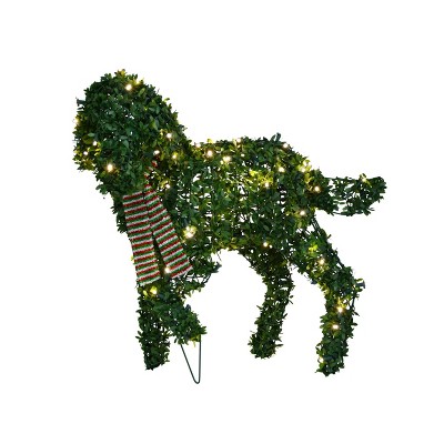 Productworks 20" Topiary Standing Dog 50 Lights Knock Down