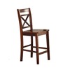 Solidwood Counter Height Chair with Cross Back, Tapered Legs and Footrest (Set of 2) for Living Room - 2 of 4