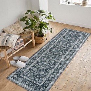 Boho Living Room Rugs Washable Non Slip Vintage Area Rug Soft Low Pile Thin Floor Carpet for Living Room Bedroom Dining Room - 1 of 4