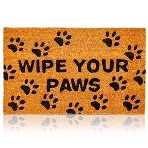 Juvale Nonslip Coco Coir Mat for Outdoor Entrance, Wipe Your Paws Doormat for Front Door Entry, Dog Lovers, 17 x 30 In - 1 of 4