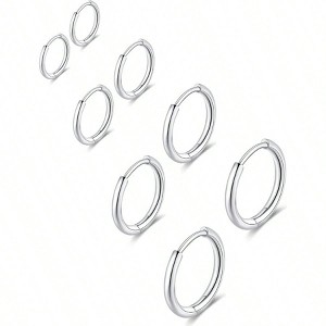 Stainless Steel Huggie Hoop Earrings, Hypoallergenic for Men Women - 1 of 4
