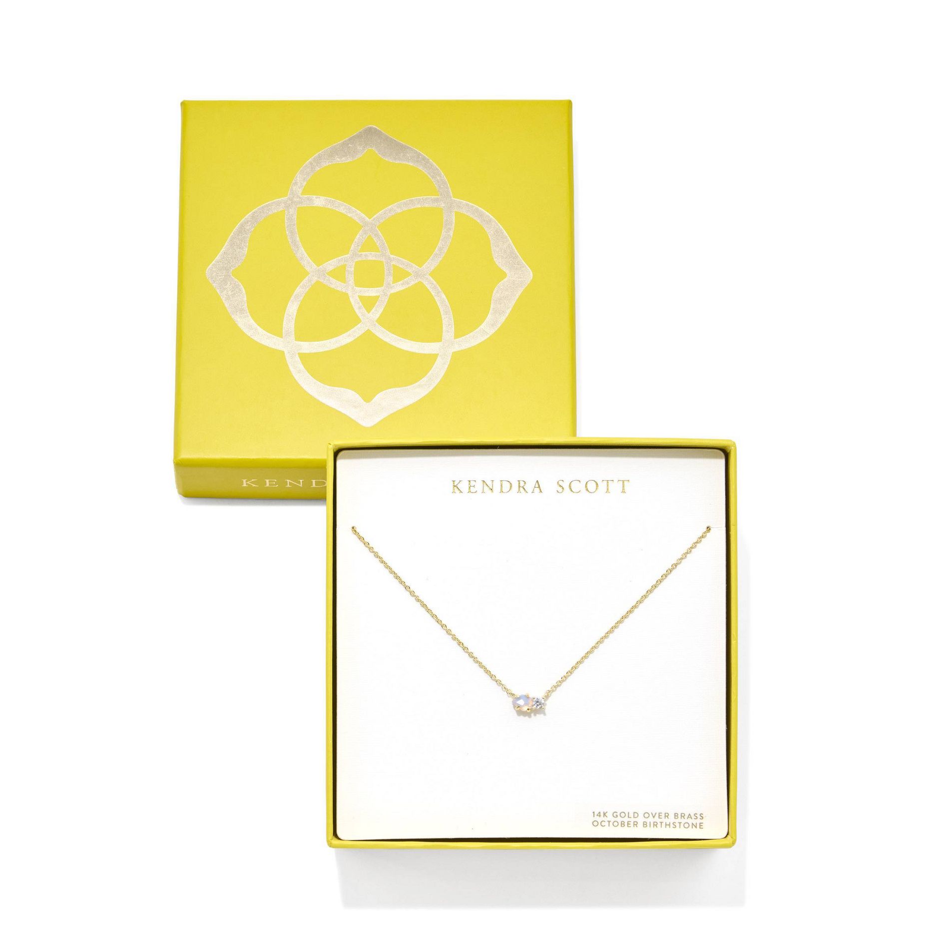 Kendra Scott Jensen Birthstone Pendant Necklace - Pink Opalite