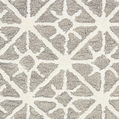 Gray Geometric Handmade Wool Tufted 5' x 7' Area Rug