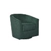 Set of 2 Liria Wooden Upholstered Barrel Chair for Livingroom with Metal Swivel Base | ARTFUL LIVING DESIGN - 3 of 4
