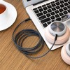 Insten 3.5mm Audio Cable, Male to Male, TRRS Stereo with Microphone, Nylon Braided Jacket, 6 Feet, Black - 2 of 4