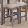 24/7 Shop At Home Gardenside Upholstered Square Counter Height Barstools, Wood Legs & Footrest: Light Gray/Beige - 2 of 4
