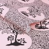 Magical Forest Rose Pink Trees Trail Paste the Wall Wallpaper - 3 of 4
