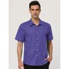 Lars Amadeus Men's Short Sleeves Polka Dots Button Down Dress Shirt - 3 of 4