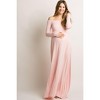 PinkBlush Petite Pink Solid Off Shoulder Maternity Maxi Dress - 3 of 4