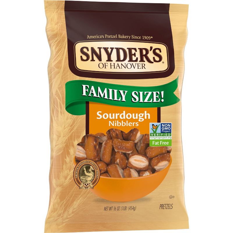 Snyder&#39;s of Hanover Pretzels Sourdough Nibblers Family Size - 16oz, 6 of 8