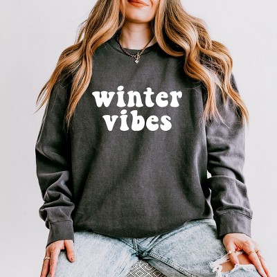 Simply Sage Market Women's Lightweight Garment Dyed Graphic Sweatshirt Retro Winter Vibes