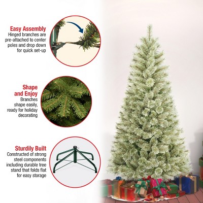 6' Green Cashmere Pine Artificial Christmas Tree with Hinged Branches