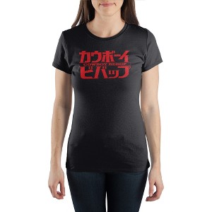 Womens Black Cowboy Bebop Anime Short Sleeve Graphic Tee - 1 of 1