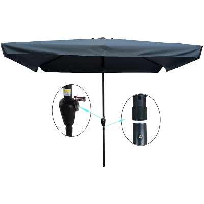 NicBex 10x6.5FT Rectangle Patio Umbrella,Outdoor Umbrella with Crank & Push Button Tilt,Outdoor Market Umbrella for Pool,Garden,Deck