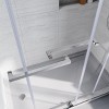 56-60"Wx76"H Frameless Door, 3/8" Transparent Tempered Glass Bypass Sliding Doors, Heavy-Duty Stainless Steel Hardwares, Chrome-Plating Surface - 3 of 4