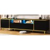 TIRAMISUBEST Modern TV Stand for TVs up to 80 Inches, Entertainment Center with 2 Shelves and LED Lights, TV Cabinet with 2 Drawers, 2 Cabinets - 4 of 4