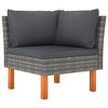 vidaXL 3-Seater Patio Sofa with Cushions Gray Poly Rattan - 4 of 4