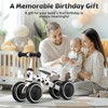 Allobebe Baby Balance Bike for Ages 1-3 – Adjustable Seat, Silent & Soft 4-Wheel Ride On White - 2 of 4