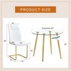 5-Piece Dining Set with Glass Round Table and 4 PU Armless Chairs - 4 of 4