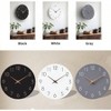12 Inch Black Wall Clock Silent Non Ticking Modern Minimalist Decorative Clock for Kitchen Bedroom Home Office Bathroom - 3 of 4