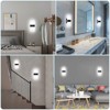 DORESshop 11 in. 8-Watt Black Rectangle Indoor/Outdoor Integrated LED Lantern Wall Sconce, 6000K for Bedroom, Bathroom (2-Pack) - 3 of 4