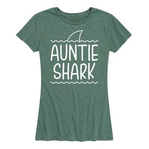 Women's - Instant Message - Auntie Shark Short Sleeve Graphic T-Shirt - 1 of 4