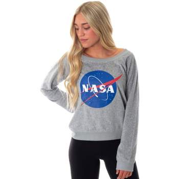 NASA Meatball Logo Juniors' Loungewear Long Sleeve Lounge Sleep Top NASA Meatball Logo