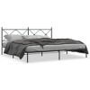 vidaXL Metal Bed Frame without Mattress with Headboard Black 76"x79.9" - 2 of 4