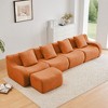 148" L-Shaped Sectional Sofas¨C Teddy Fabric, No Assembly Required Curved Armrest Anti-Slip Base - 2 of 4