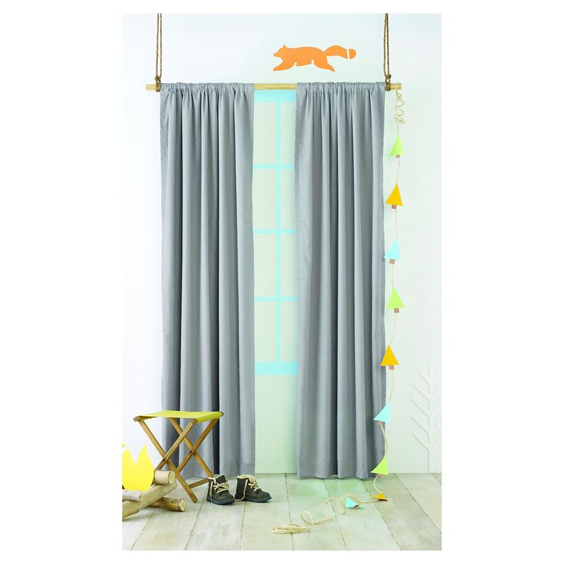 Twill Blackout Curtain Panel Gray (42"x84") - Pillowfort&#8482;, 3 of 4